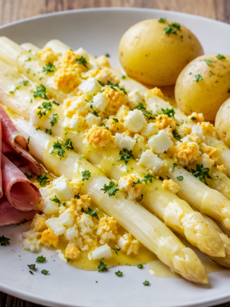 Asperges met ham en ei