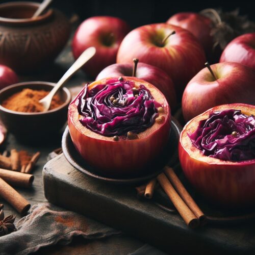 Rodekool in appeltjes