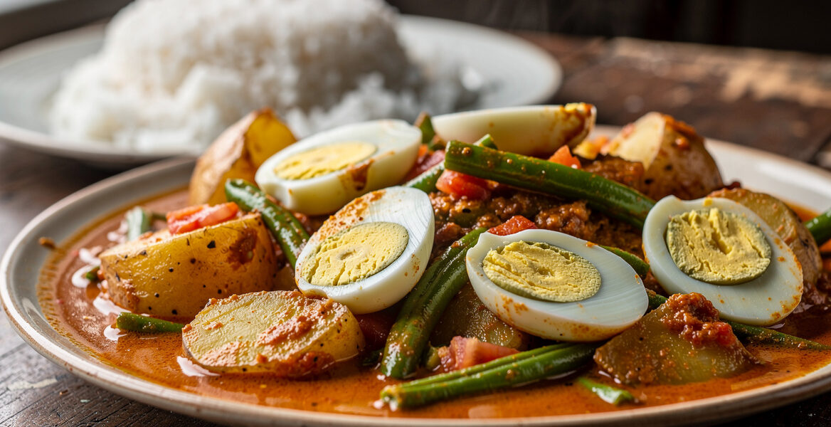 Alu en Ei Tarkari (aardappel en ei in masala)