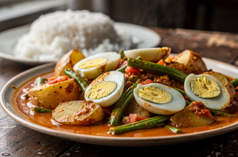 Alu en Ei Tarkari (aardappel en ei in masala)