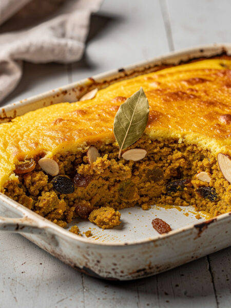 Bobotie (mild gekruid lamsgehakt)