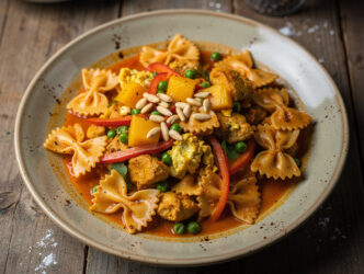 Farfalle Masala (farfalle in masalasaus met mango)