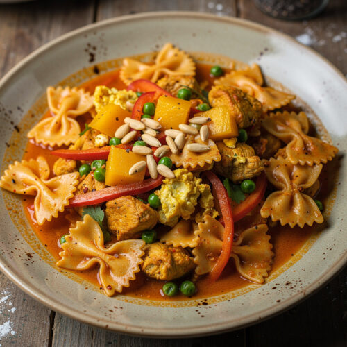 Farfalle Masala (farfalle in masalasaus met mango)