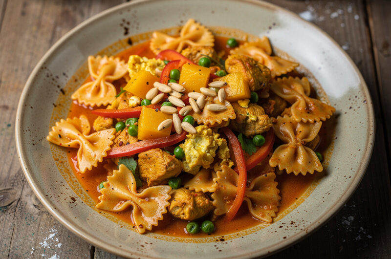 Farfalle Masala (farfalle in masalasaus met mango)