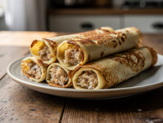 Flensjes (pannenkoek gevuld met cocos)