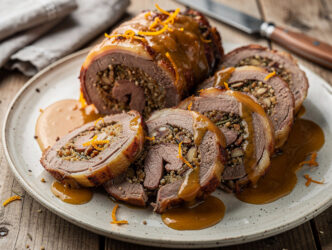 Gevulde lamsboutrollade uit de oven
