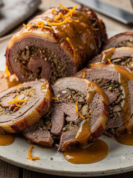 Gevulde lamsboutrollade uit de oven