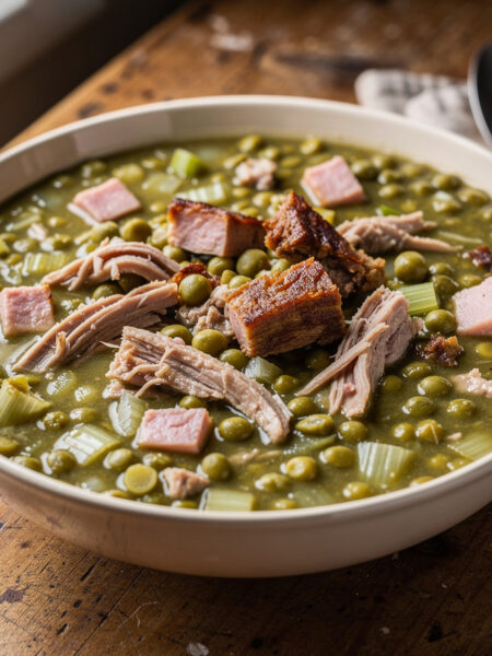 Groene erwtensoep met Masterbeef