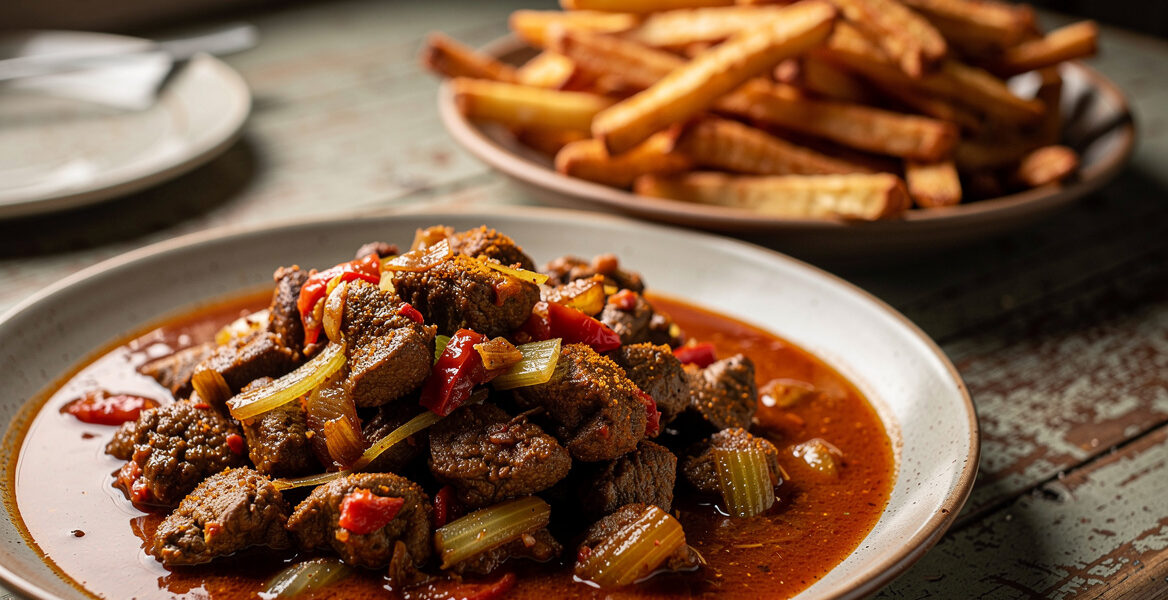 Kippenlevertjes met Aardappelsticks (sambal van kippenlever)