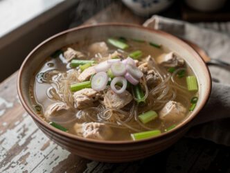 Kippensoep met Chinese vermicelli