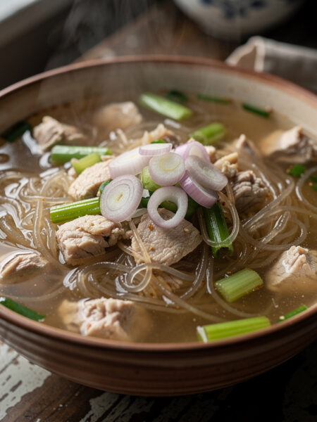 Kippensoep met Chinese vermicelli