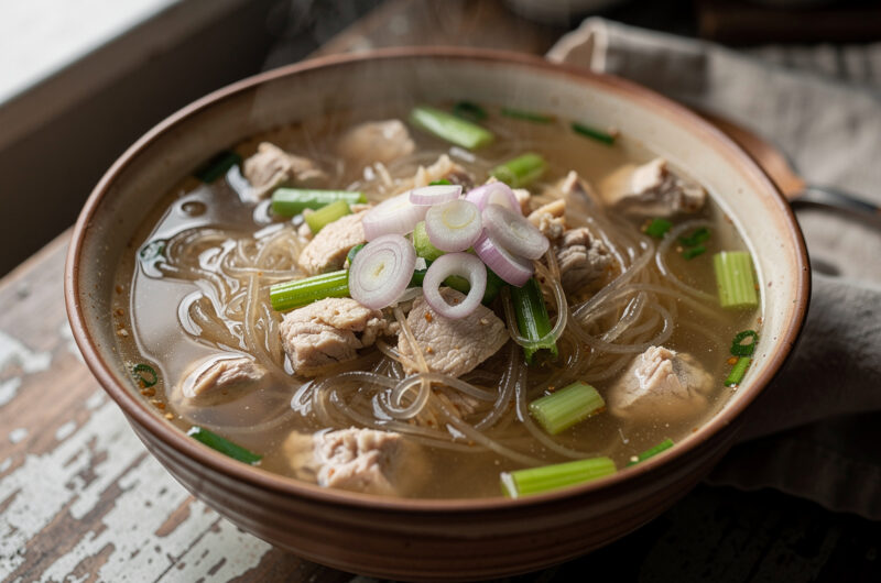 Kippensoep met Chinese vermicelli