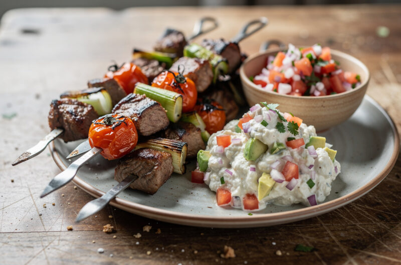 Lamsboutspiesen met salsa