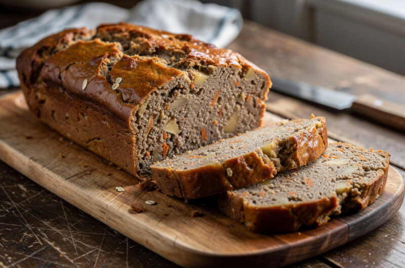 Lamsgehaktbrood met appel en havervlokken