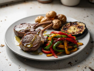 Lamskarbonades met paprikaratatouille