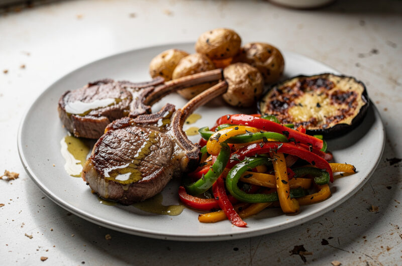 Lamskarbonades met paprikaratatouille