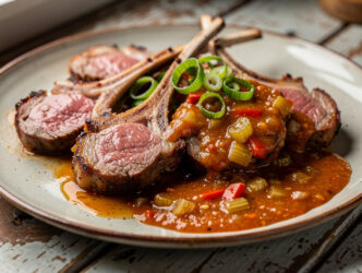 Lamskoteletjes met knoflooksaus