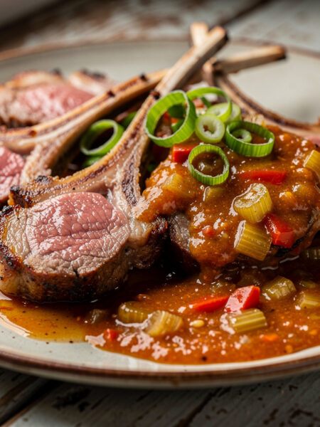 Lamskoteletjes met knoflooksaus