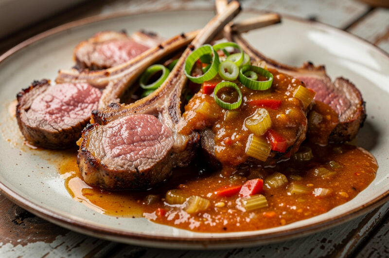 Lamskoteletjes met knoflooksaus