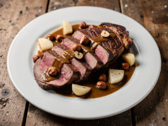 Lamsribstuk met hazelnootsaus