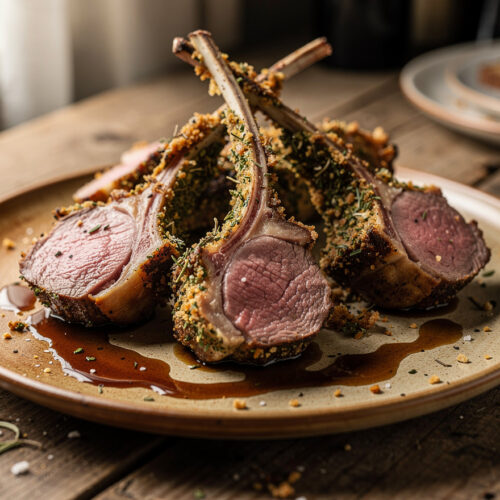 Lamsribstuk met kruidenkorst