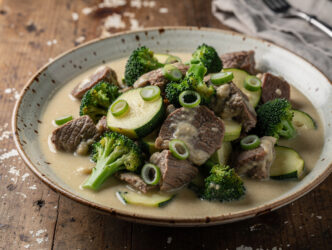 Lamsschotel met broccoli