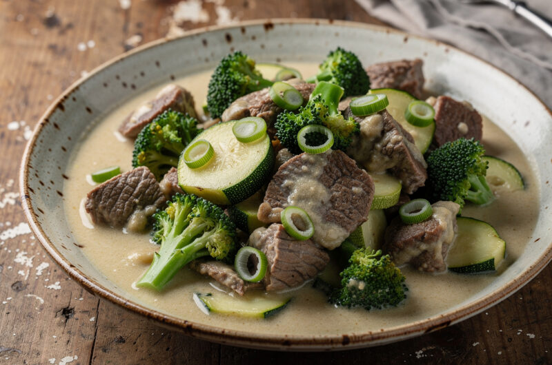 Lamsschotel met broccoli