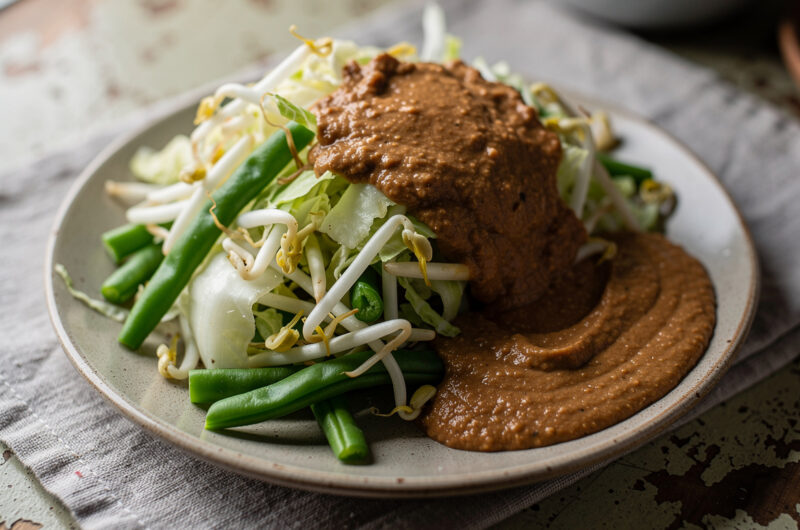 Petjel (groentesalade met pindasaus)