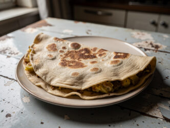 Roti Alubhari (roti gevuld met aardappelen)