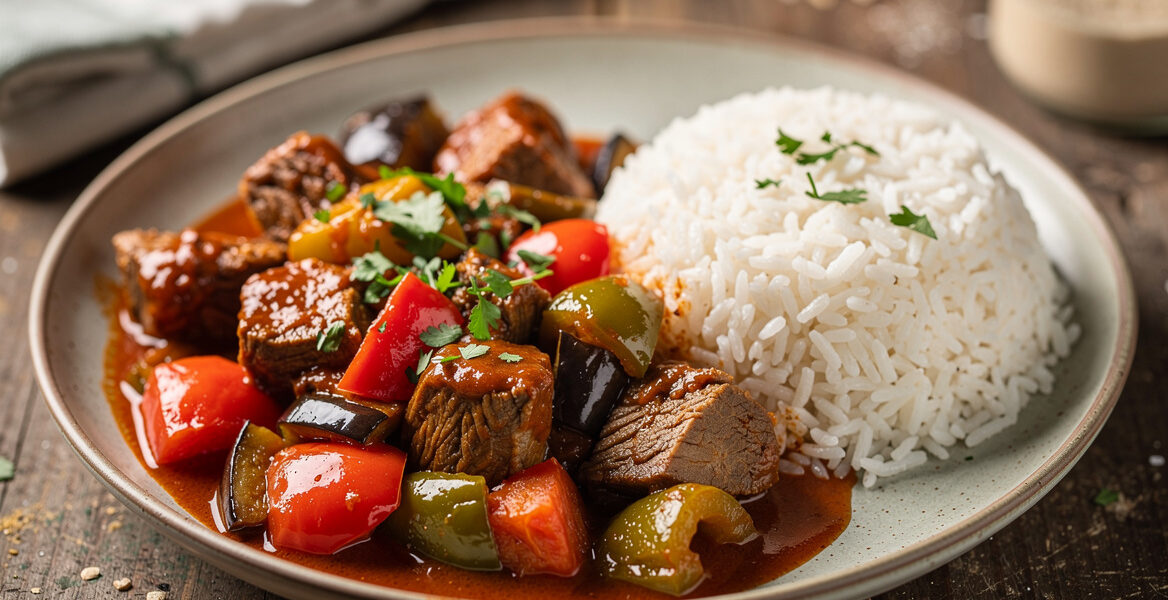 Stoofpotje van paprika en lamsvlees