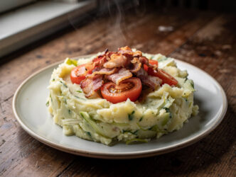 Andijviestamppot met bacon en tomaat