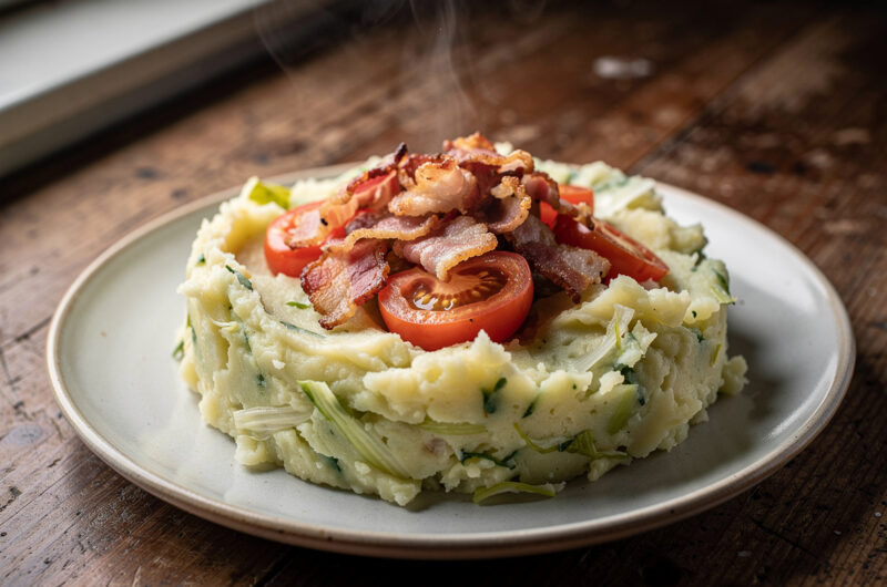 Andijviestamppot met bacon en tomaat