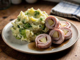 Andijviestamppot met casselerrib-rolletjes
