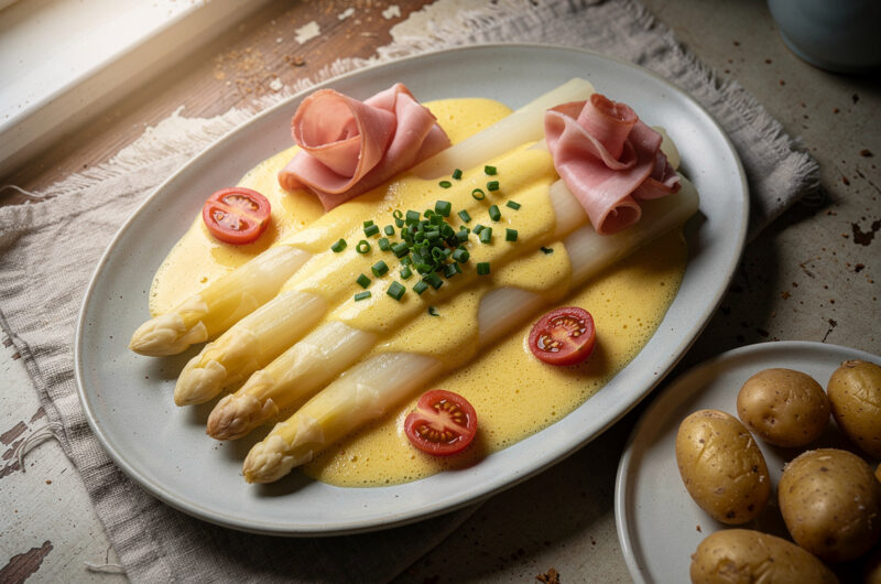 Asperges met ham en eiersaus