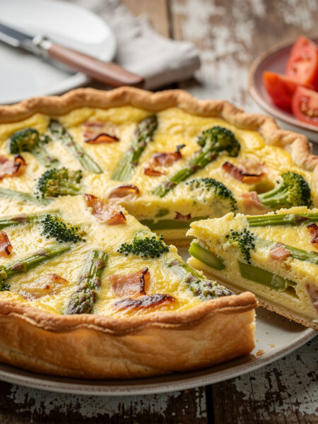 Aspergetaart met bacon en broccoli