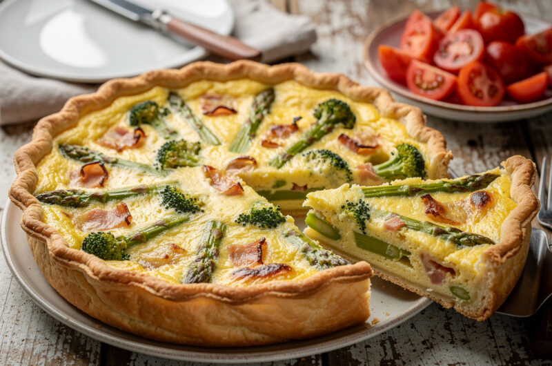 Aspergetaart met bacon en broccoli
