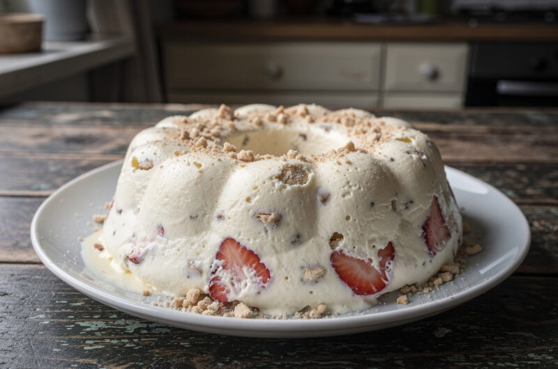Bavarois met bitterkoekjes