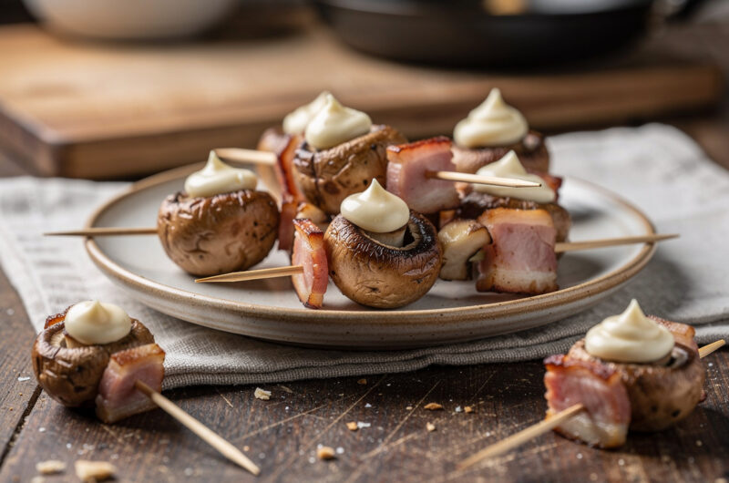 Champignon-baconspiesjes