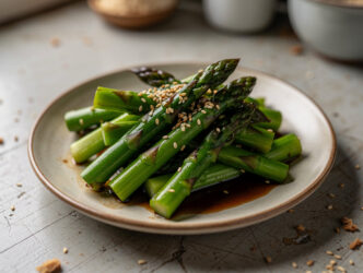 Gebakken asperges met sesamzaad