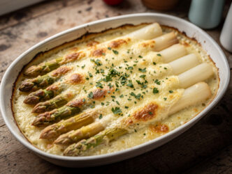 Gegratineerde asperges