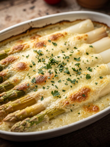 Gegratineerde asperges