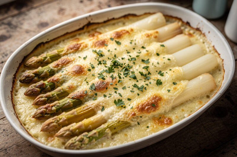 Gegratineerde asperges