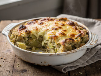 Gegratineerde groene koolstamppot