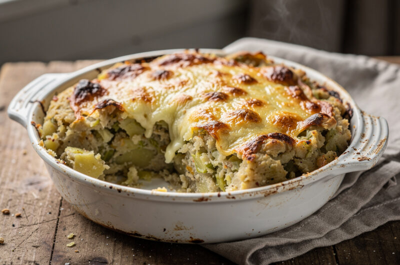 Gegratineerde groene koolstamppot