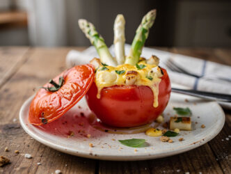 Gevulde tomaat met asperges
