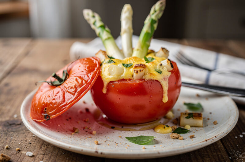 Gevulde tomaat met asperges