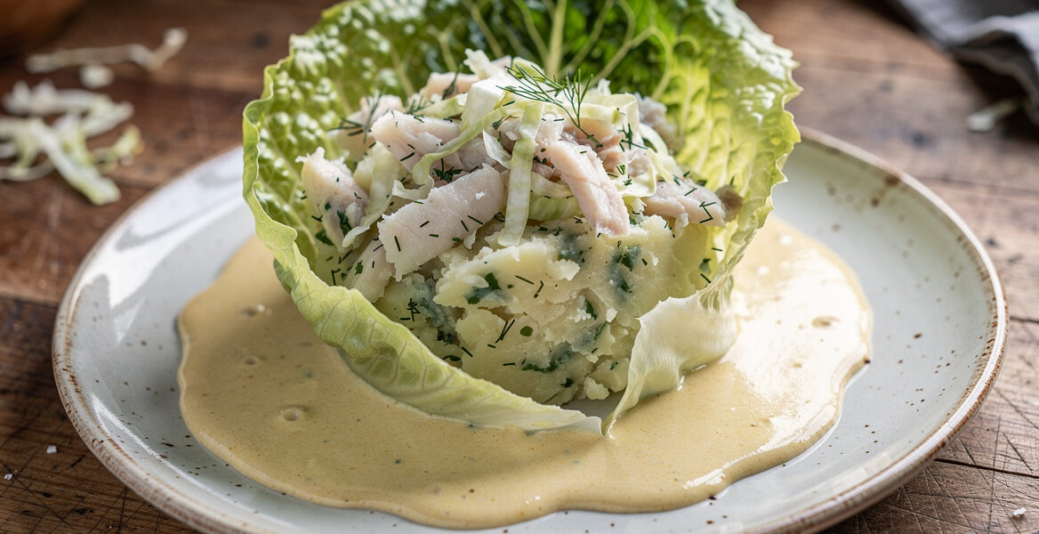 Kabeljauwstamppot met mosterdsaus