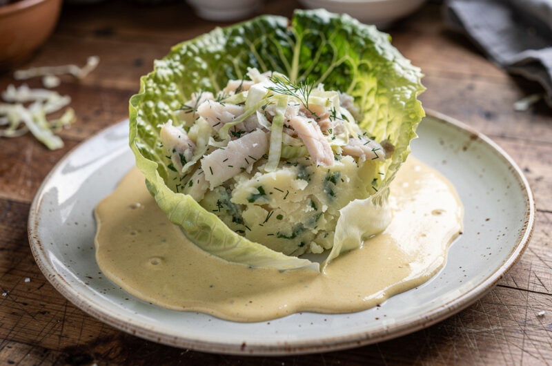 Kabeljauwstamppot met mosterdsaus
