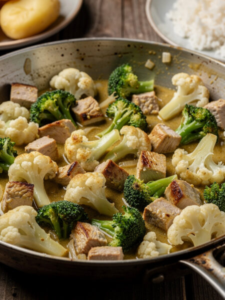 Kalkoen met bloemkool en broccoli