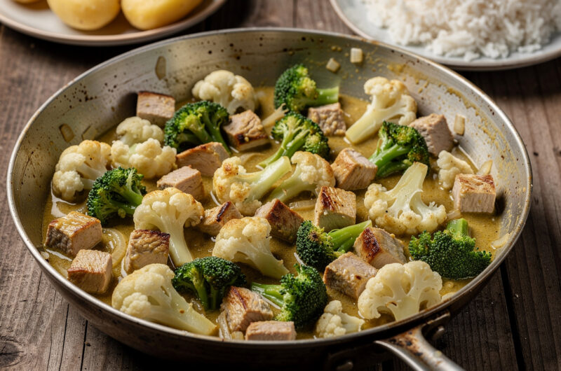 Kalkoen met bloemkool en broccoli